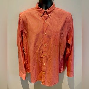 Red Strip Banana Republic‎ Men Sz L Camden Fit Custom078 Wash Shirt Button down